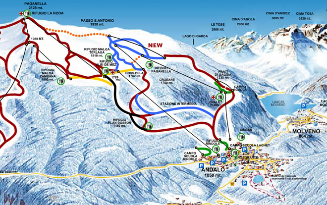 Skimap Molveno, Mappa Piste Molveno